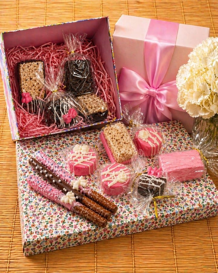 Custom gift box with assorted boutique treats